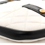 Lambskin Quilted Medium Girl Shoulder Bag White Black