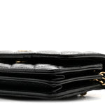 Caviar Quilted Mini Wallet On Chain WOC Black