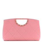 Caviar Quilted A Real Catch Clutch Pink