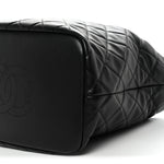 Lambskin Quilted Large Perfect Meeting Hobo Black