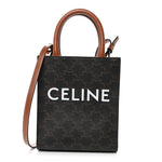 Triomphe Canvas Calfskin Mini Vertical Cabas Tan