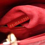 Lambskin Cannage Small Bi-Color Lady Dior Rouge Multicolor
