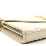 Grain De Poudre Matelasse Chevron Monogram Chain Wallet Crema Soft