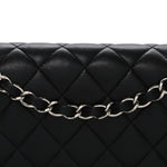 Lambskin Quilted Small Double Flap Black