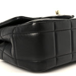 Lambskin Resin Crystal Square Quilted Mini Monacoco Flap Black
