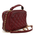 Calfskin Quilted CC Small Vanity Case Dark Red