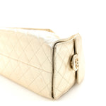 Metallic Caviar Quilted Small Chanel 25 Handbag Gold