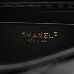 Patent Quilted Chain Around Heart Flap Black