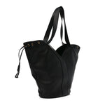 Santorini Lux Calfskin Y Drawstring Tote Black