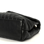 Grain de Poudre Calfskin Y Quilted Monogram Medium Loulou Chain Satchel Black