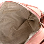 Canvas Woven Lambskin Lax Accordion Hobo Pink