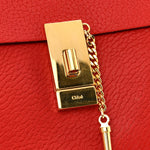 Grained Lambskin Mini Drew Shoulder Bag Plaid Red