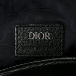 Grained Calfskin Saddle Soft Bag Black