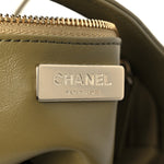 Shiny Crumpled Calfskin Quilted Mini 31 Shopping Bag Khaki