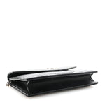 Grain De Poudre Matelasse Chevron Monogram Envelope Chain Wallet Black