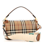 Coated Canvas Calfskin Vintage Check Small Note Crossbody Bag Briar Brown