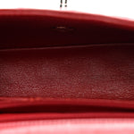 Patent Calfskin Quilted Mini Rectangular Flap Dark Red