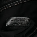Crinkled Calfskin Monogram Medium Niki Chain Satchel Black