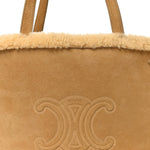 Suede Shearling Triomphe Medium Cabas Anais Natural