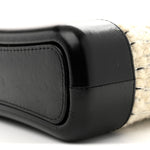 Tweed Calfskin Quilted Small Gabrielle Hobo Ivory Black