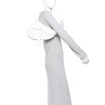 Calfskin Embossed Oblique Saddle Bag White