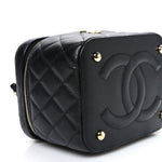 Caviar Quilted Small CC Vanity Case Black Black