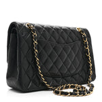 Lambskin Quilted Medium Double Flap Black