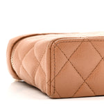 Caviar Quilted Top Handle Slim Vanity With Chain Brown