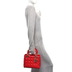 Lambskin Cannage Medium Lady Dior Red