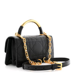 Calfskin Cannage Mini Ange Bag Black