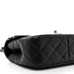 Lambskin Quilted Small Coco Clips Single Flap Black