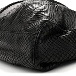 Snakeskin Large Sukey Tote Black