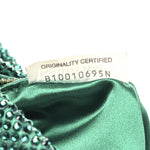 Crystal Embellished Satin Mini Hotfix Jodie Emerald