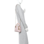 Metallic Lambskin Cannage Mini Lady Dior Lotus