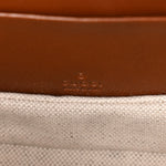 New Canvas Charisma Calfskin Crystal GG Monogram Small Bamboo 1947 Top Handle Bag Camel Ebony