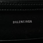 Shiny Calfskin Monochrome Crocodile Embossed Small Hourglass Evening Chain Bag Black