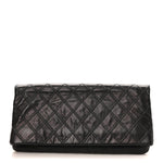 Calfskin Stitched Thin City Clutch Black
