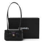 Shiny Caviar Preppy Coco Long Vanity With Strap Black