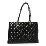 Patent Quilted Grand Shopping Tote GST Black