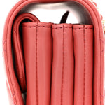 Lambskin Quilted Small Handle Tied Top Handle Flap Pink