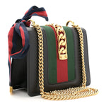 Calfskin Mini Sylvie Shoulder Bag Black