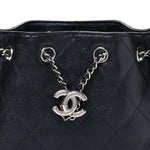 Metallic Caviar Quilted Mini Chanel 25 Handbag Dark Blue