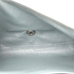 Metallic Lambskin Quilted Clutch With Chain Flap Silver