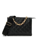 Lambskin Embossed Monogram Coussin PM Black