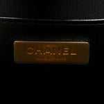 Shiny Lambskin Quilted Mini Cocodoc Top Handle Bag Black