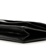 Patent Calfskin Lizard Embossed XS Sharp Top Handle Bag Black