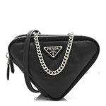 Nappa Soft Padded Mini Triangle Crossbody Pouch Black