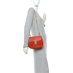 Suede Smooth Calfskin Drew Shoulder Bag Poppy