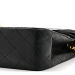 Lambskin Quilted Medium Double Flap Black