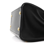 Shiny Box Calfskin Small Money Tote Black